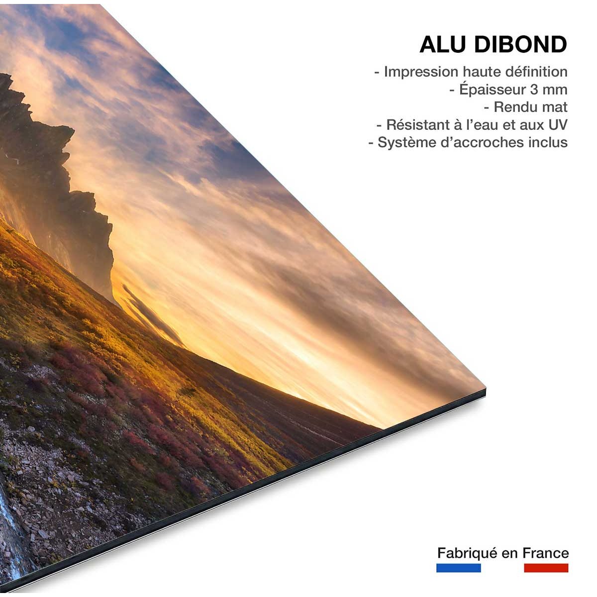 Tableau moutain paradise tableau alu dibond, HEXOA