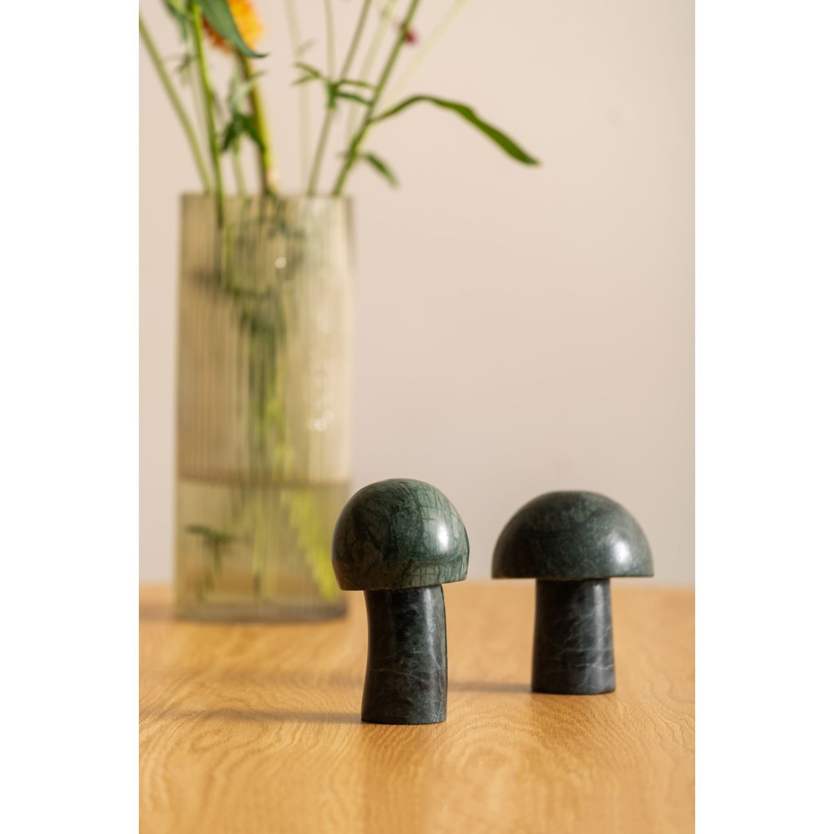 Ornement Marbre MUSHROOM SMALL vert foncé, PRESENT TIME