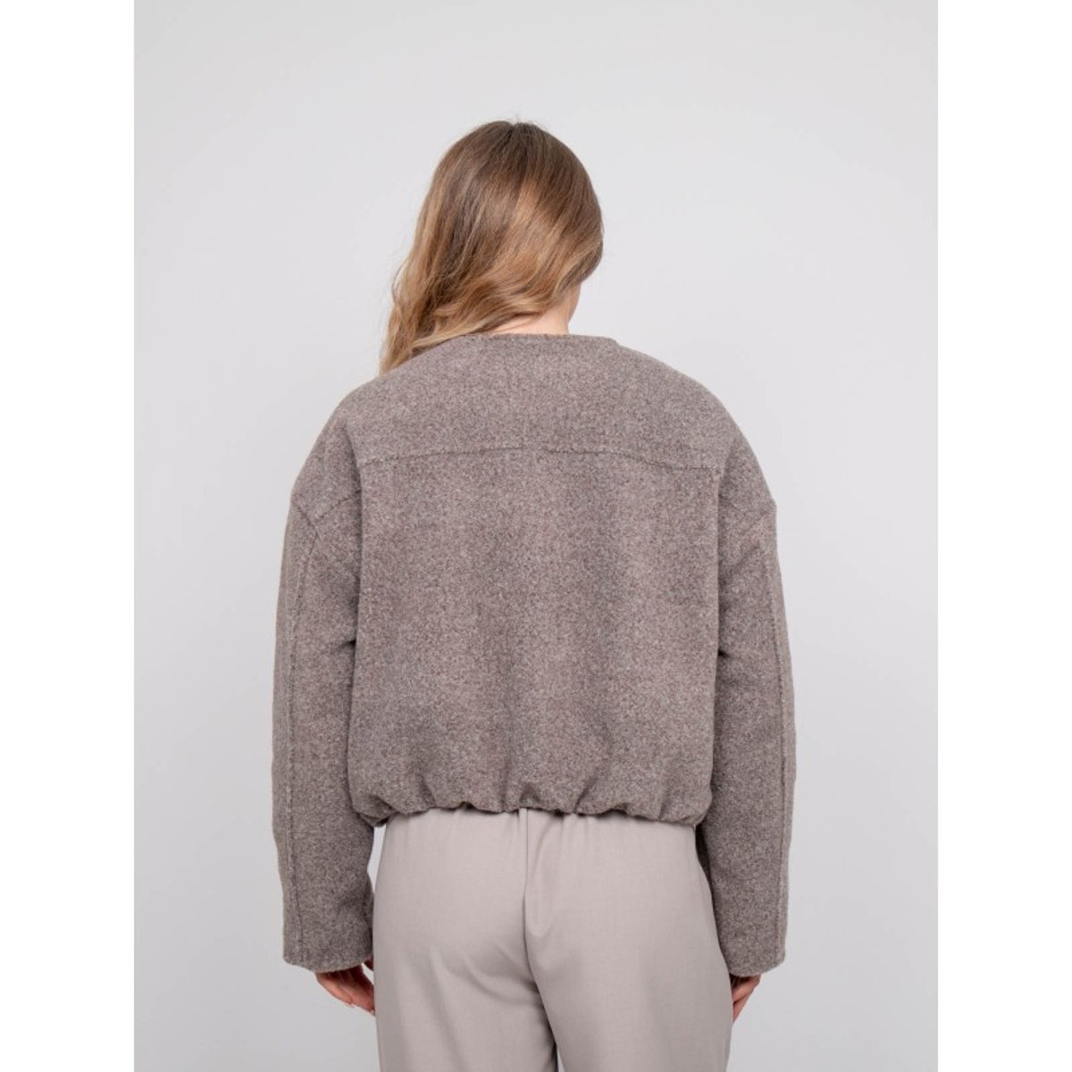 Veste Courte Effet Laine Boutons Dorés Uwari gris, DONA LISA