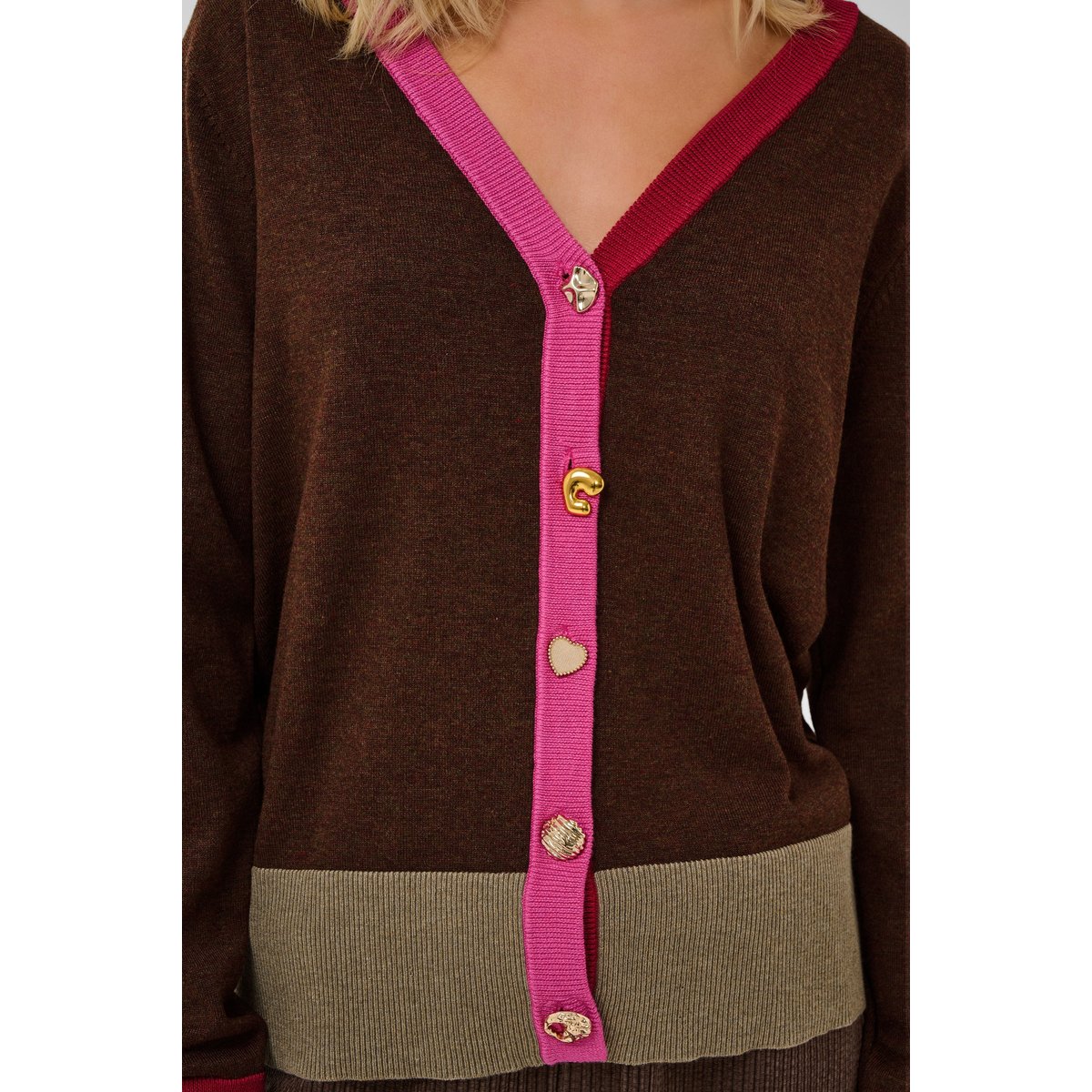 Pullover tricoté marron coffee bean melange, CULTURE
