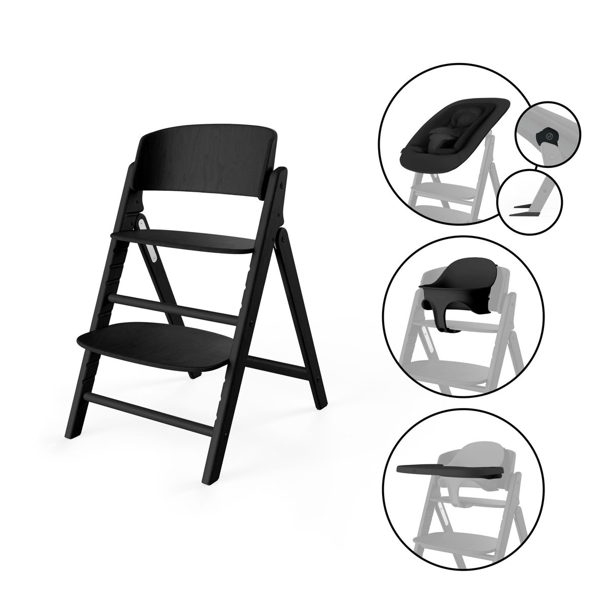 Chaise haute pliante Click & Fold 4-en-1 stunning black, CYBEX
