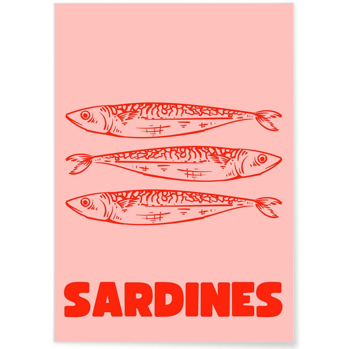 Affiche Sardines blanc, L'AFFICHERIE