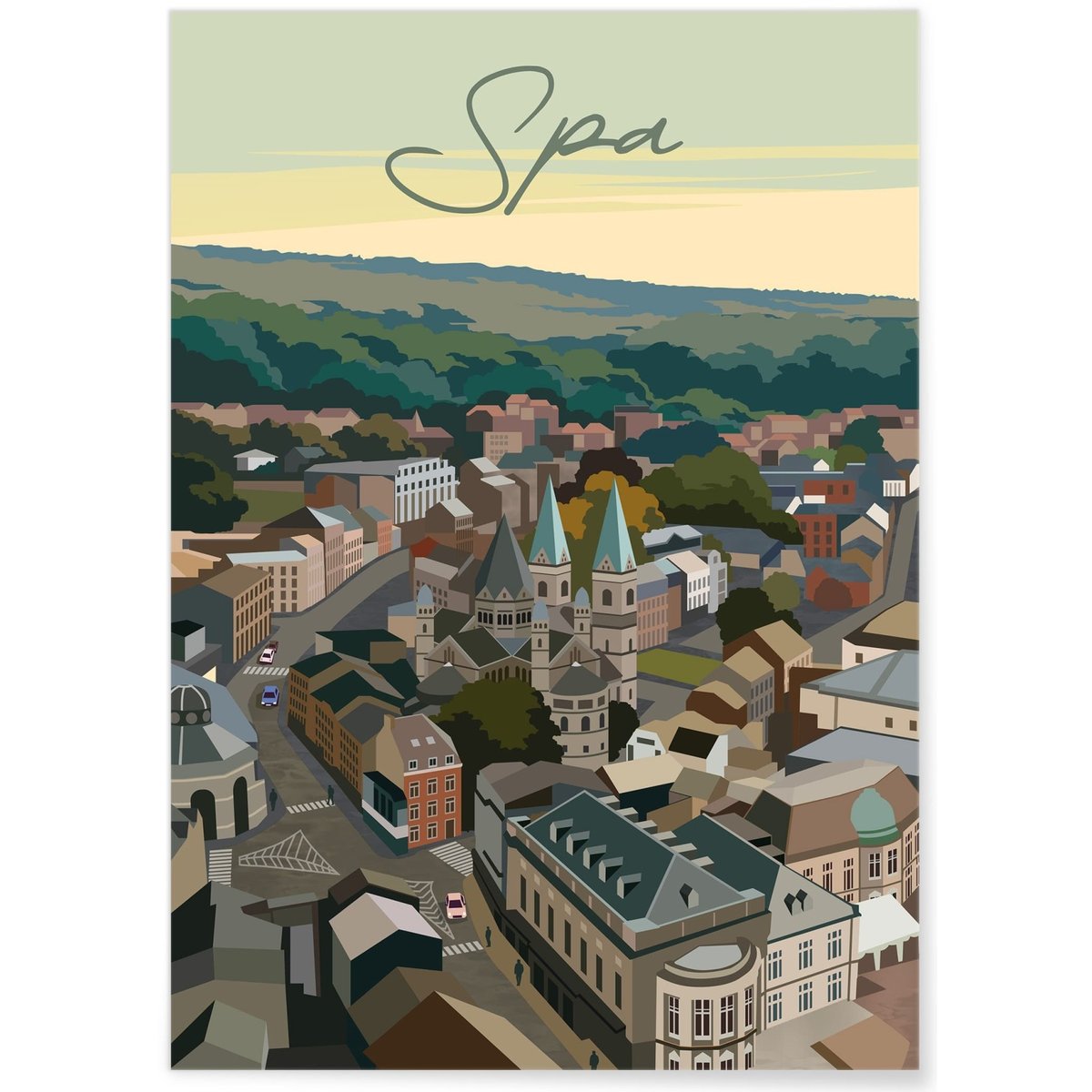 Affiche ville Spa blanc, L'AFFICHERIE