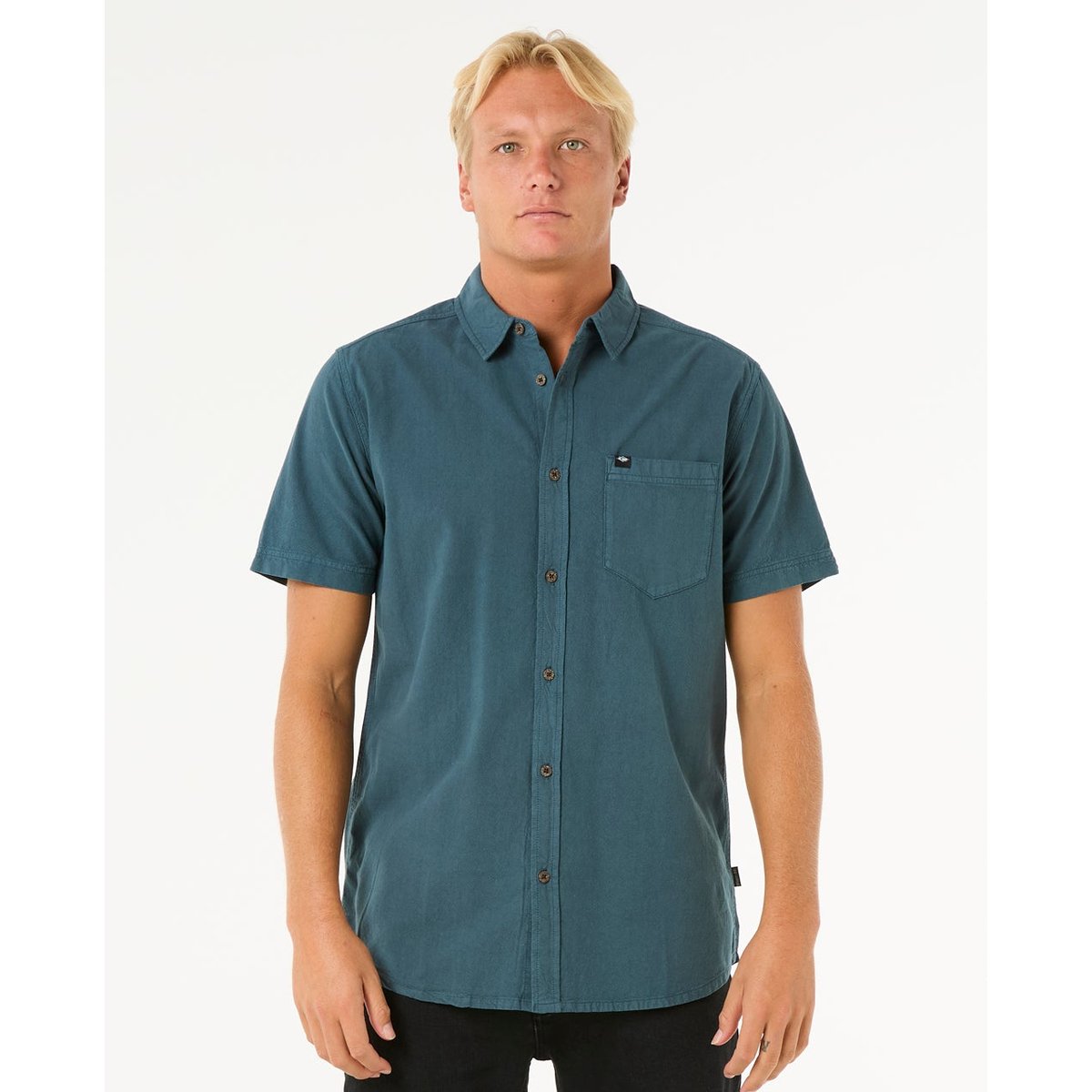 Chemise Classic SURF Washed à Manches courtes vert pin, RIP CURL