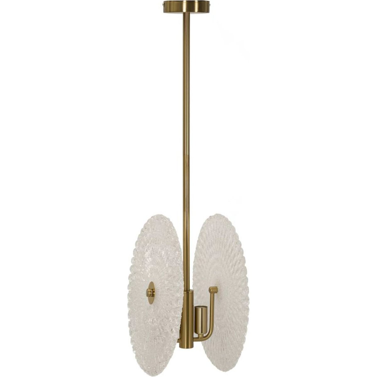 Suspension en verre socle en fer GLAM doré et blanc, RECOLLECTION