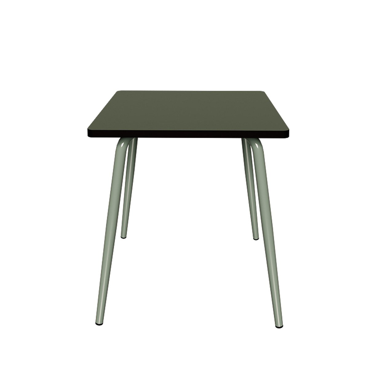 Table à manger carré style rétro VERA vert avocat, LES GAMBETTES