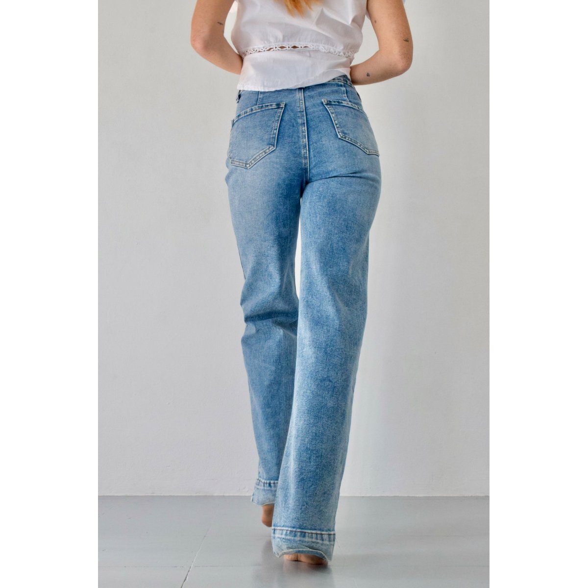 Jean stretch taille mi-haute CLAUDIA bleu, MINDTRAVELER