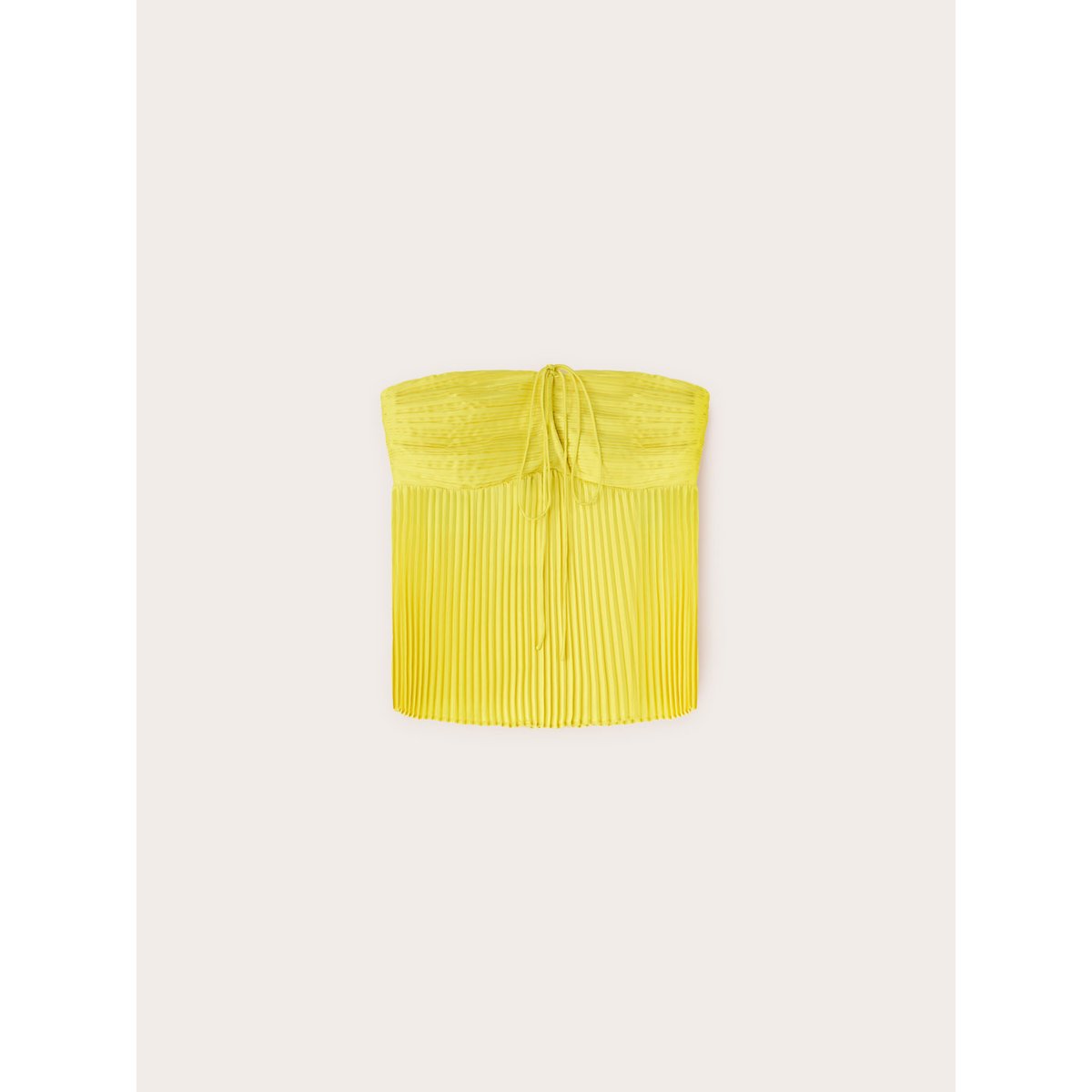 Haut en satin plissé jaune, MOTIVI