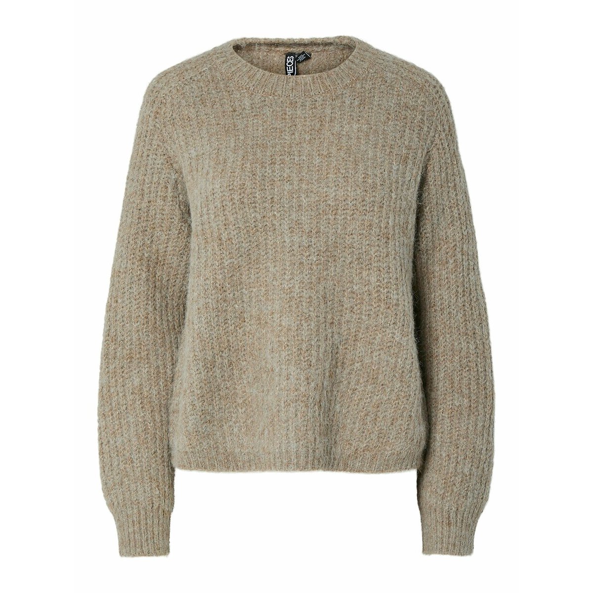 Pull col rond manches longues beige, PIECES