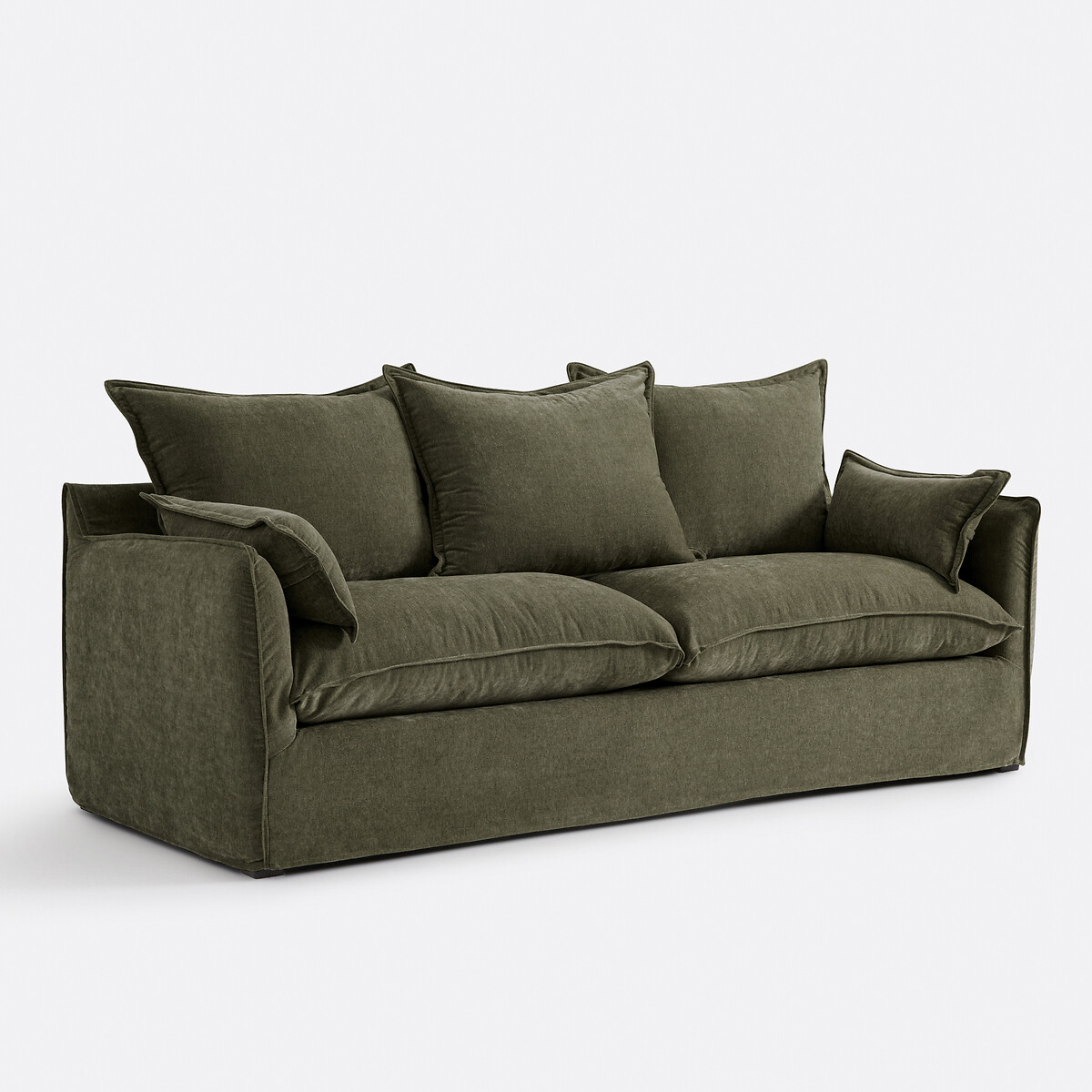 Canapé 2, 3, 4, 5 places, déhoussable, polyester chiné, ODNA vert mousse, LA REDOUTE INTERIEURS