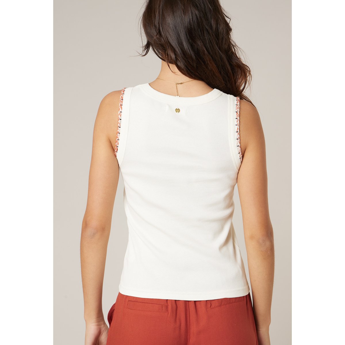 Top femme en coton NAILA ivory, DEELUXE