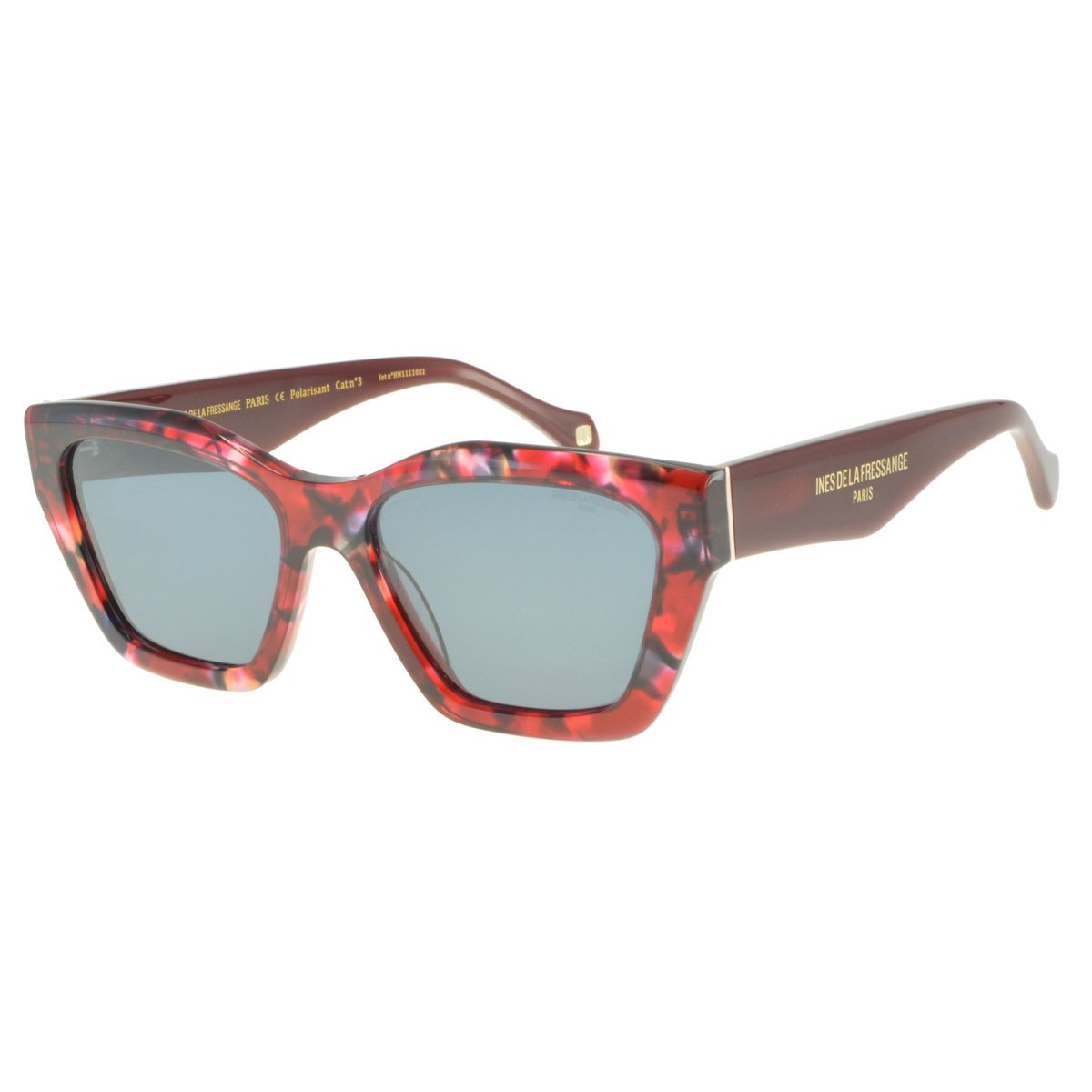 Lunettes de soleil Rebecca vert texture rouge, INES DE LA FRESSANGE PARIS