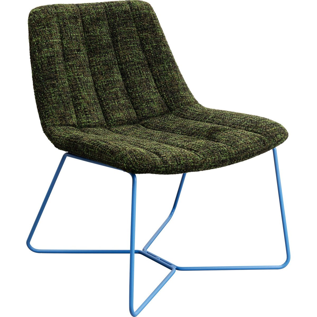 Fauteuil en polyester tressé et acier, ALLY vert et bleu, KARE DESIGN