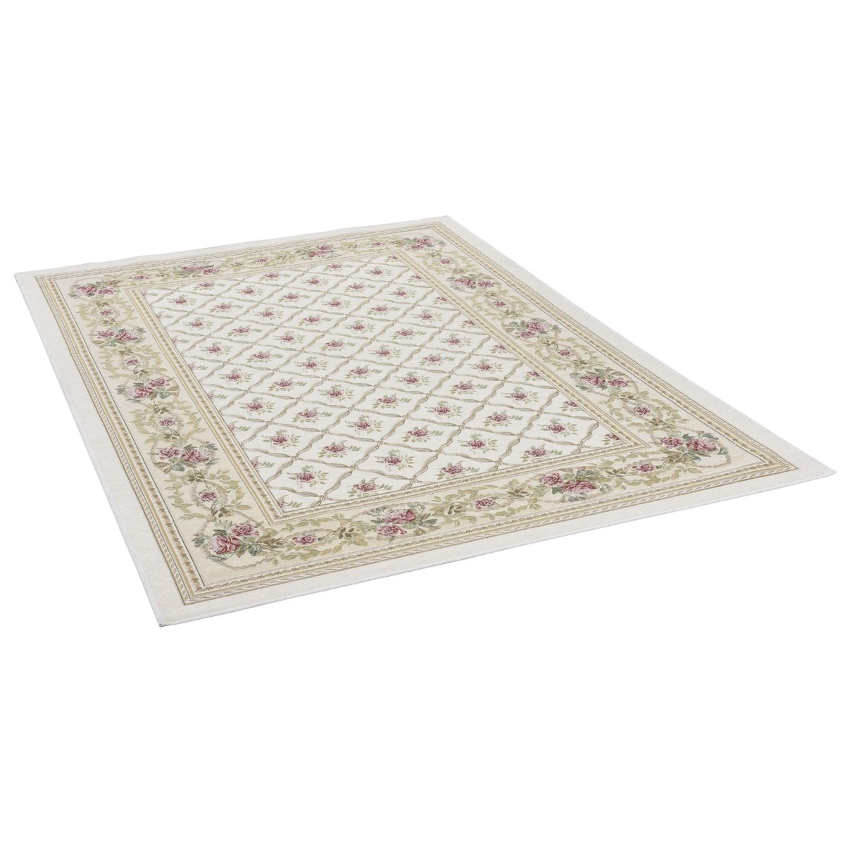 Tapis floral FLOMI Rose Garden, tissé, plat beige multicolore, THEKO