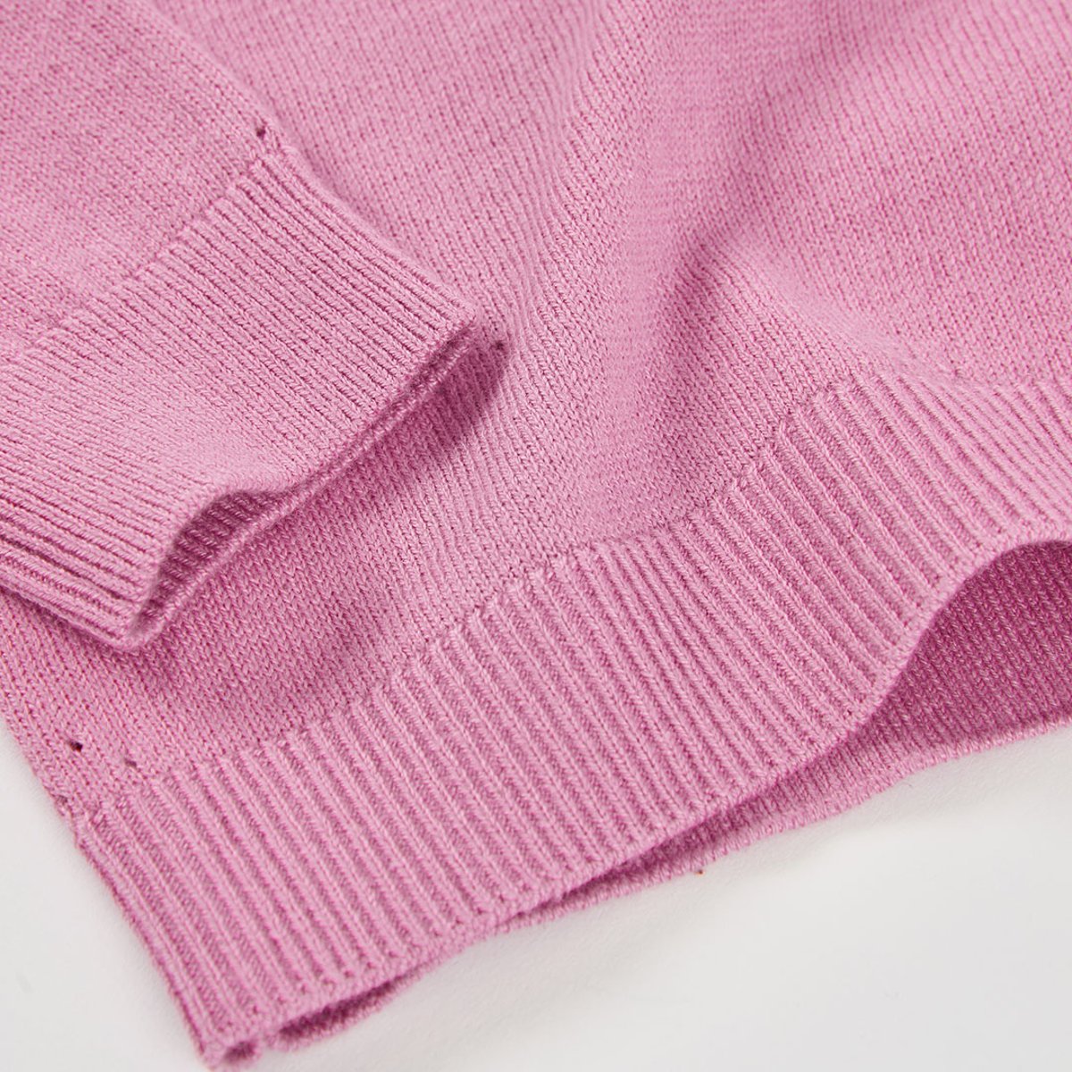 Pull fille avec col brodé de fleurs rose, BOBOLI