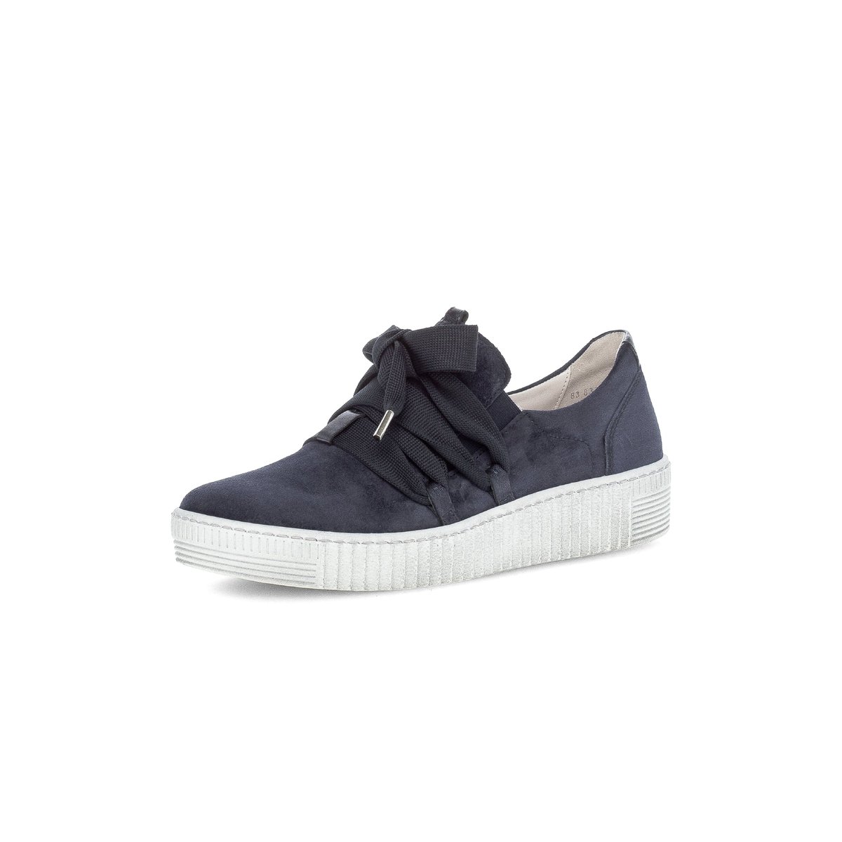 Baskets en cuir à talon compensé bleu velours, GABOR