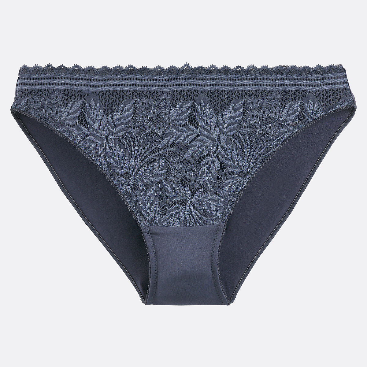 Slip en dentelle et microfibre, Signature JEANNE bleu, LA REDOUTE COLLECTIONS