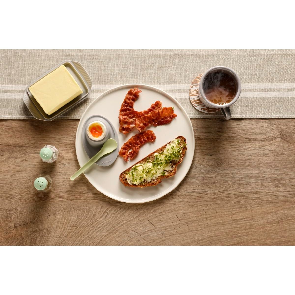 Set de 4 ustensiles de cuisine coquetiers NATURE gris, FACKELMANN