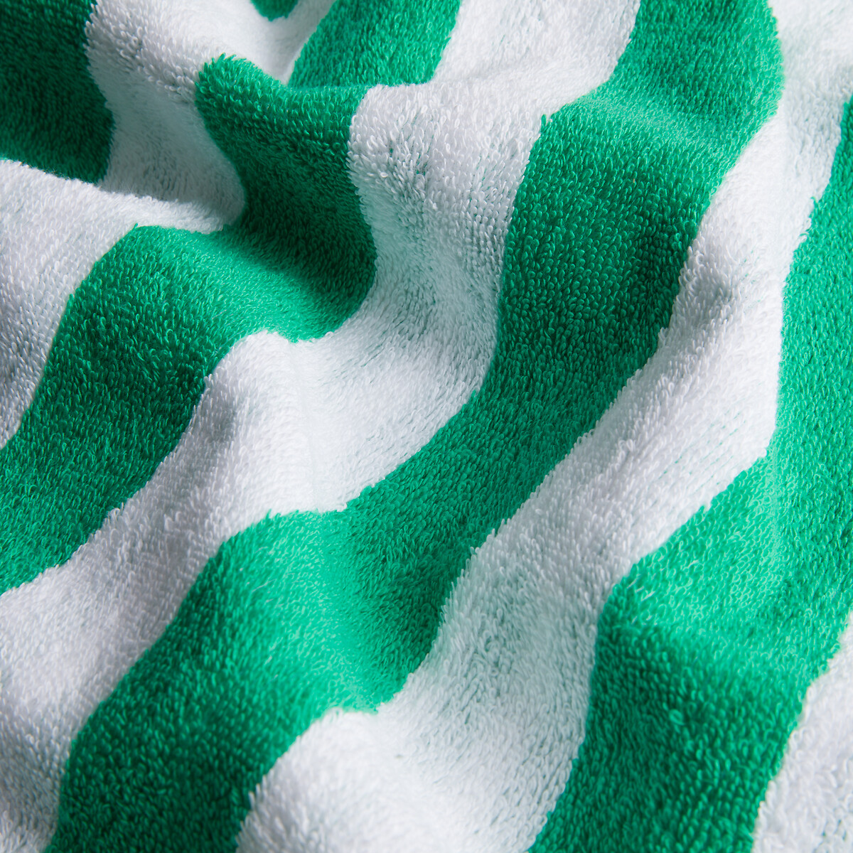 Handdoek in badstof 500g, Dani groen/wit, LA REDOUTE INTERIEURS