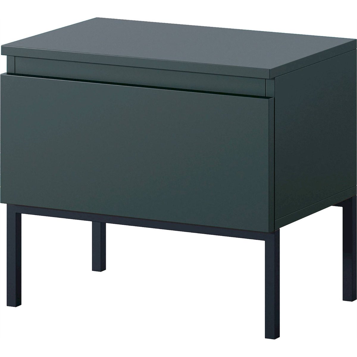 Table de chevet métal porte abattante BEMMI noir mat, RECOLLECTION