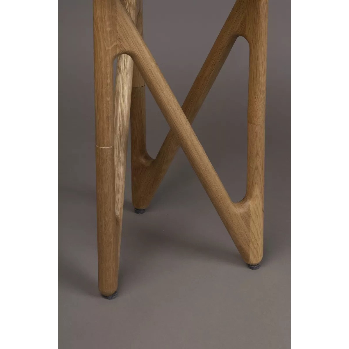 Table d'appoint ronde en bois et verre fumé - NAIA bois clair, DUTCHBONE