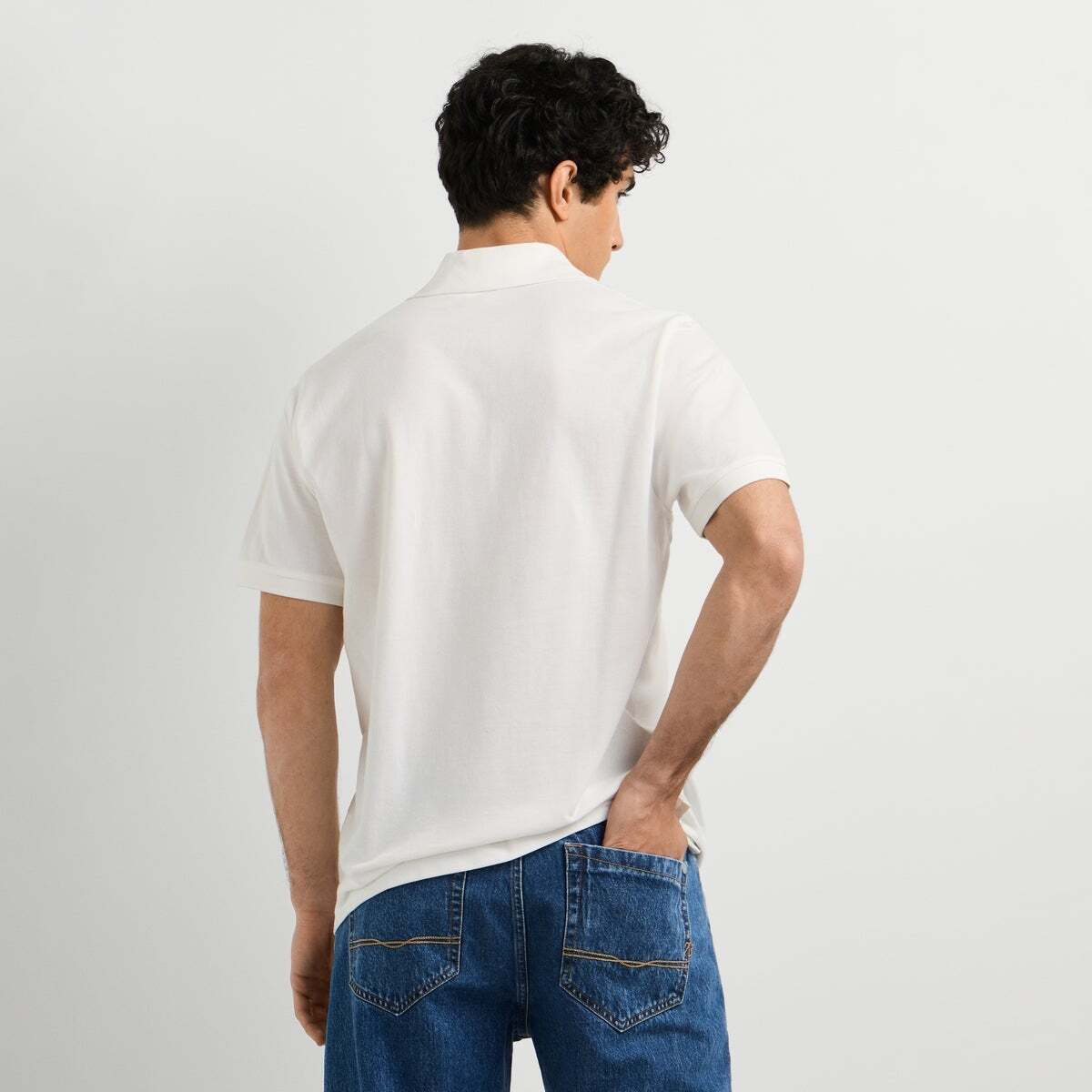 Polo Coupe Regular En Piqué blanc cassé, PEPE JEANS