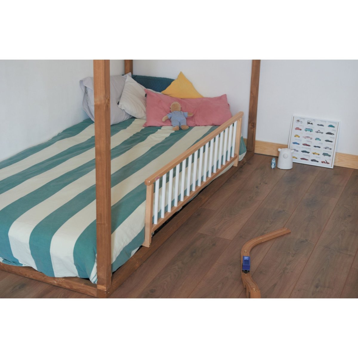 Barrière de lit enfant bois 35 x 127 Audrey blanc, COMBELLE