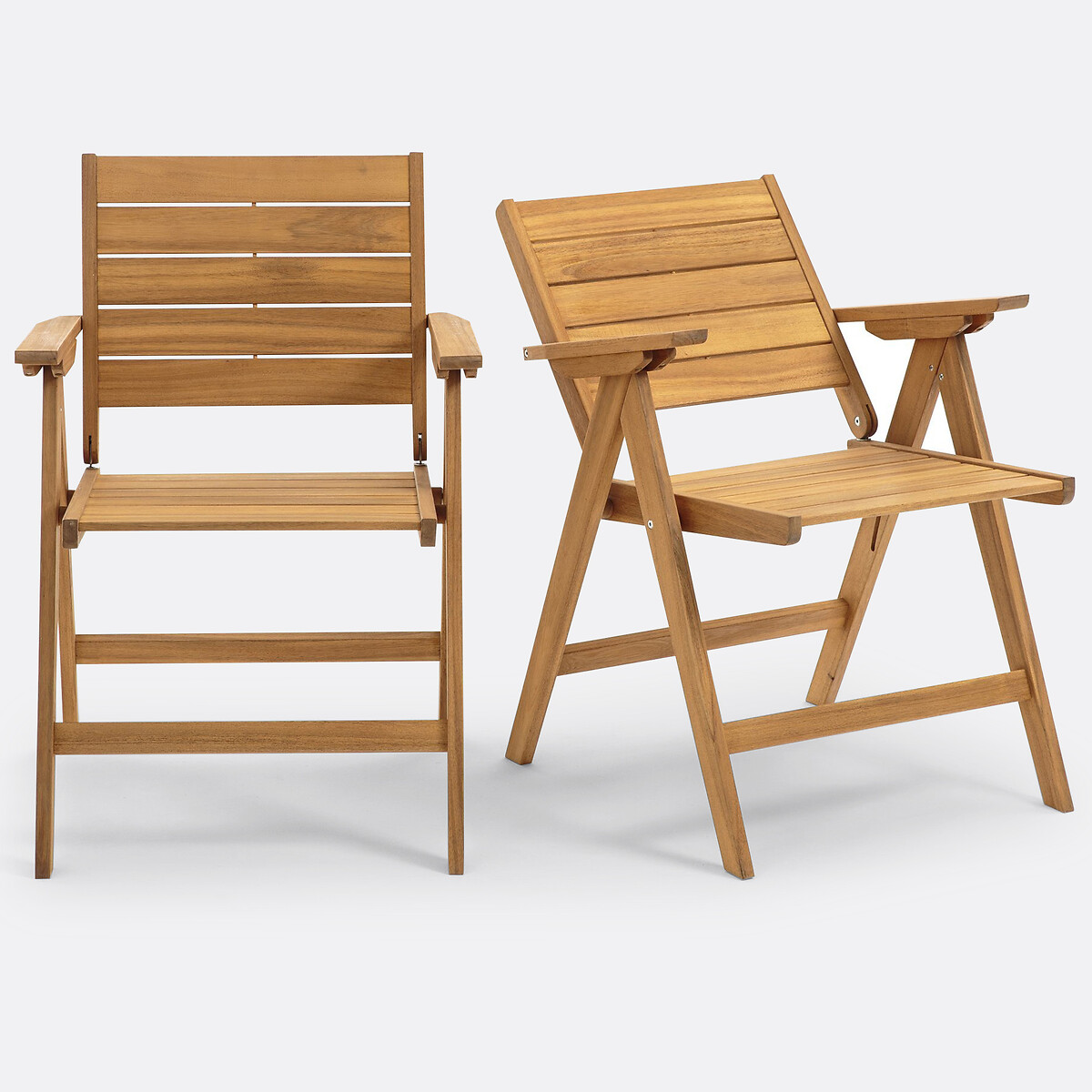 2 fauteuils pliants Réalto, en acacia acacia, LA REDOUTE INTERIEURS