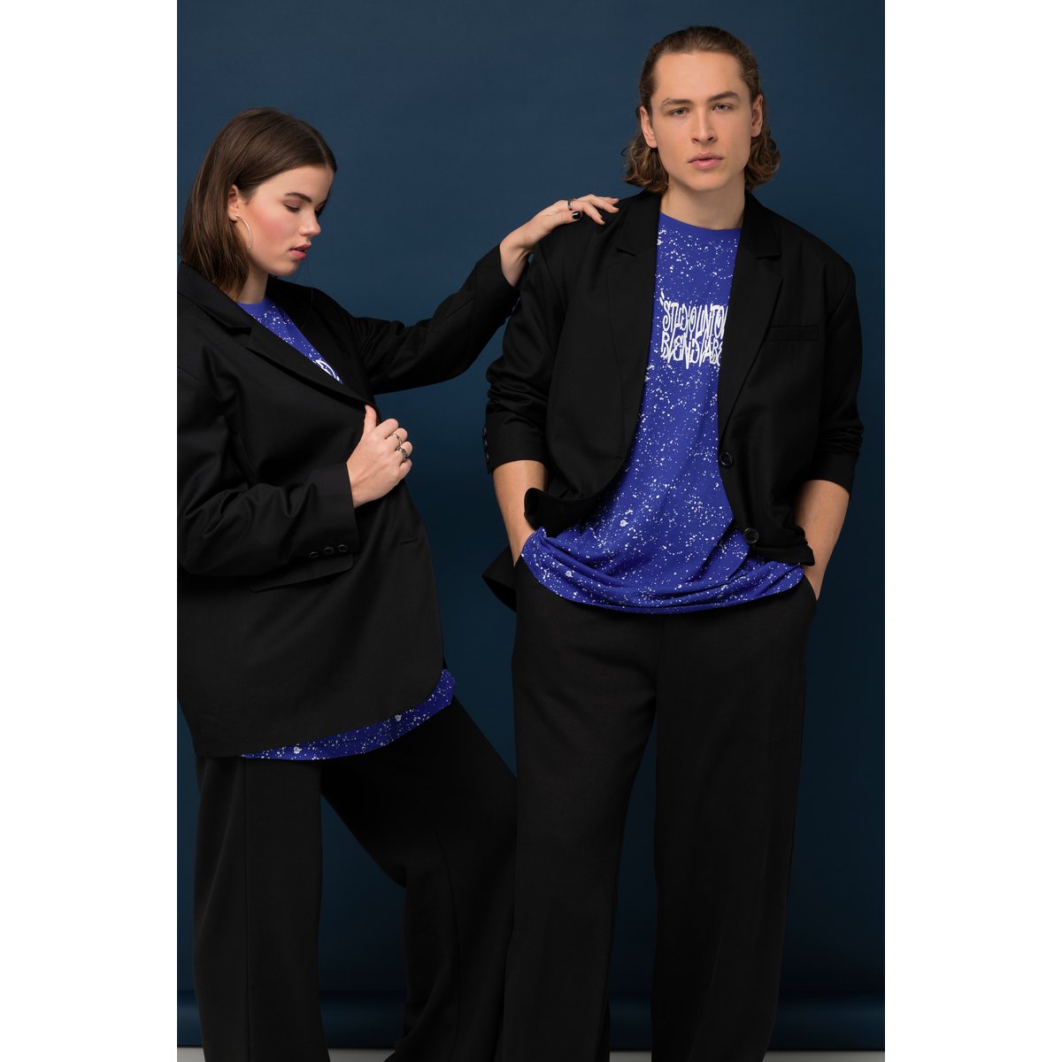Blazer oversized unisexe à manches longues. noir, STUDIO UNTOLD