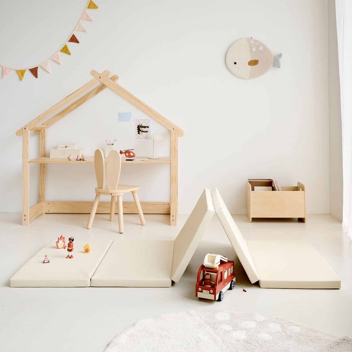 Tapis de gymnastique pliable beige, PETITE AMELIE