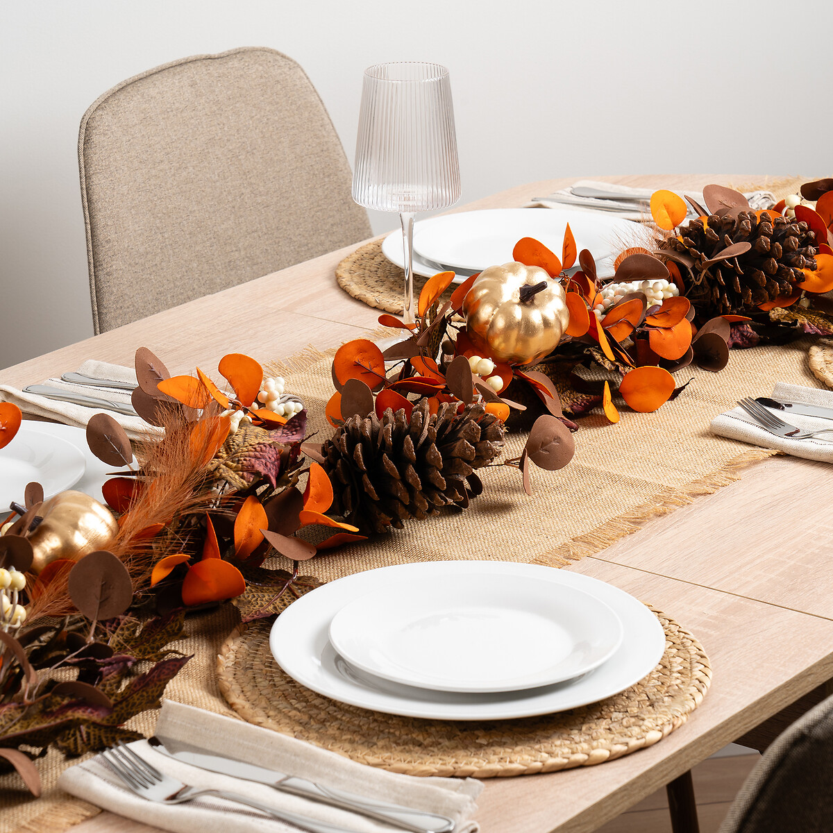 150cm Artificial Premium Pumpkin Garland brown , SO'HOME