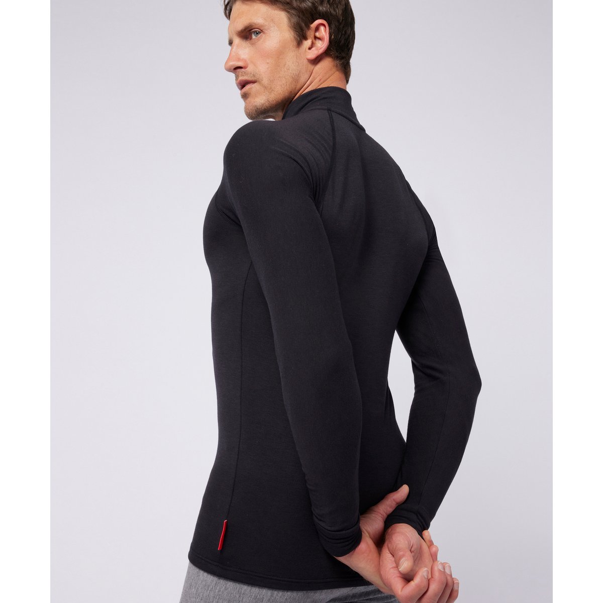 T-shirt col zippé Comfort Thermolactyl 4 noir, DAMART SPORT