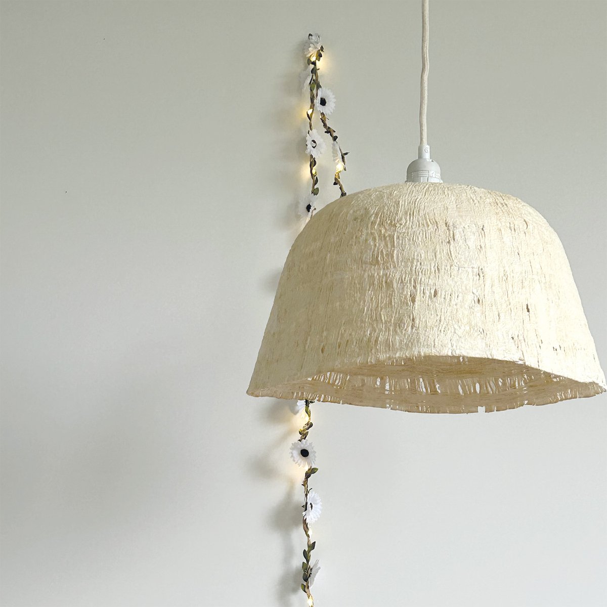 Abat-jour suspension en papier mâché naturel D41 naturel, OPJET