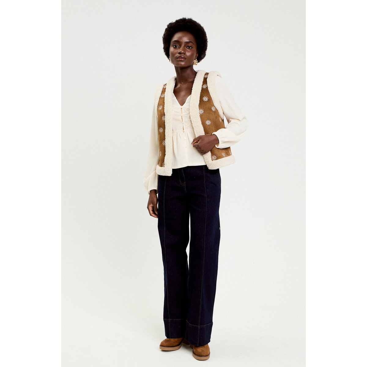 Gilet sans manches marron foncé, CACHE CACHE