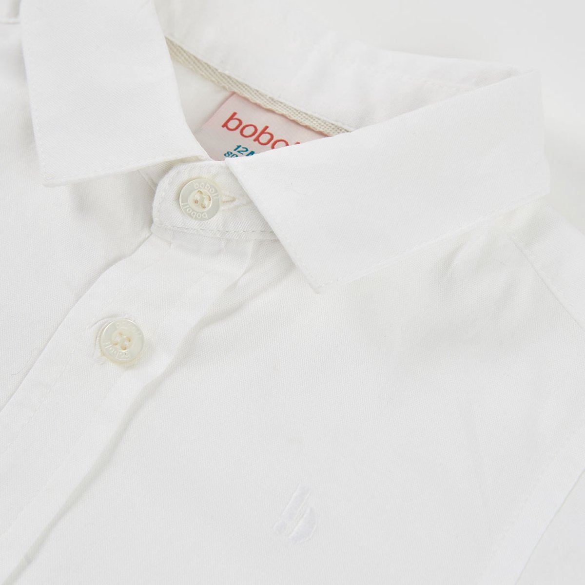 Chemise garçon manches longues Oxford blanc, BOBOLI