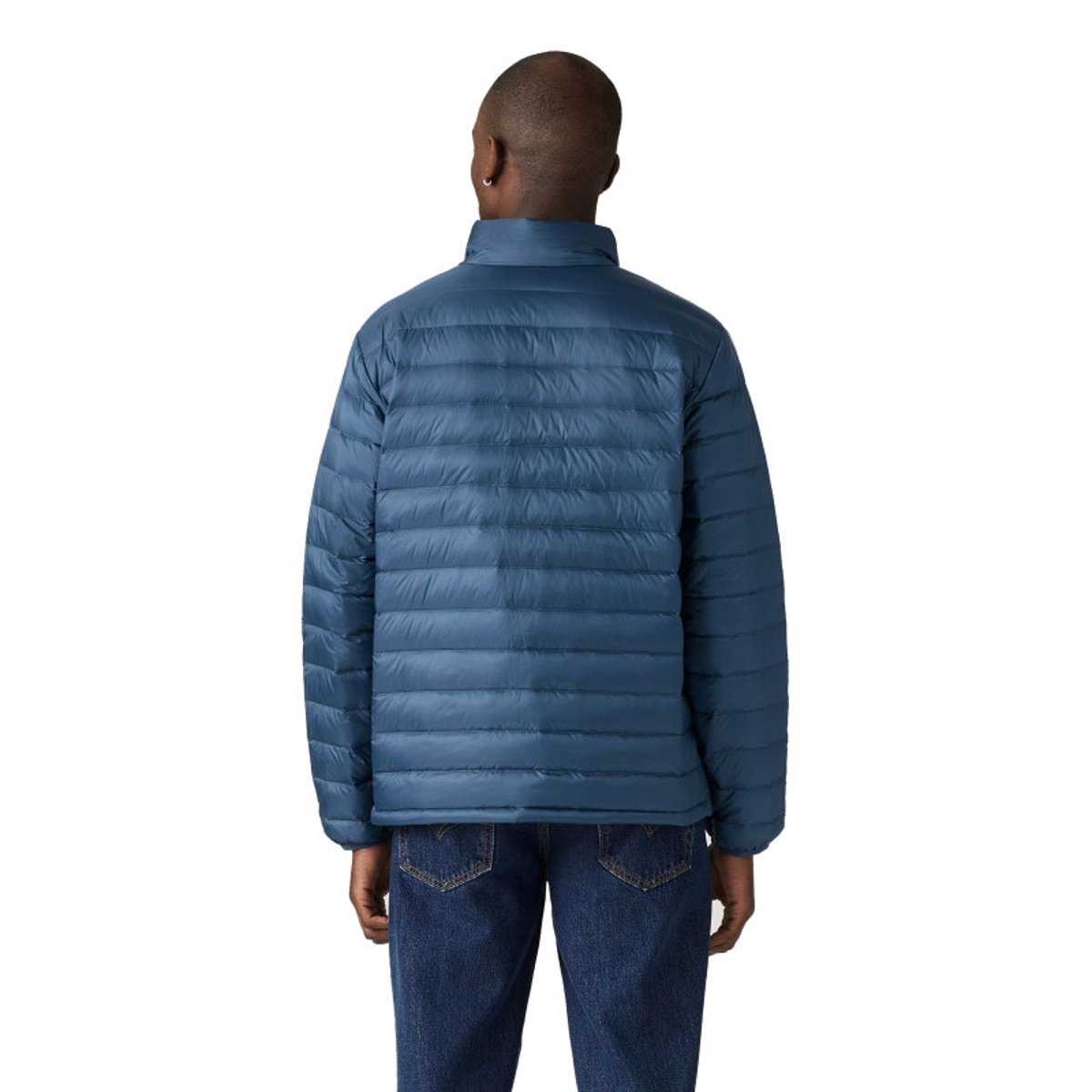 Doudoune fine bleue matelassée à coupe droite et avec un col montant bleue, LEVI'S