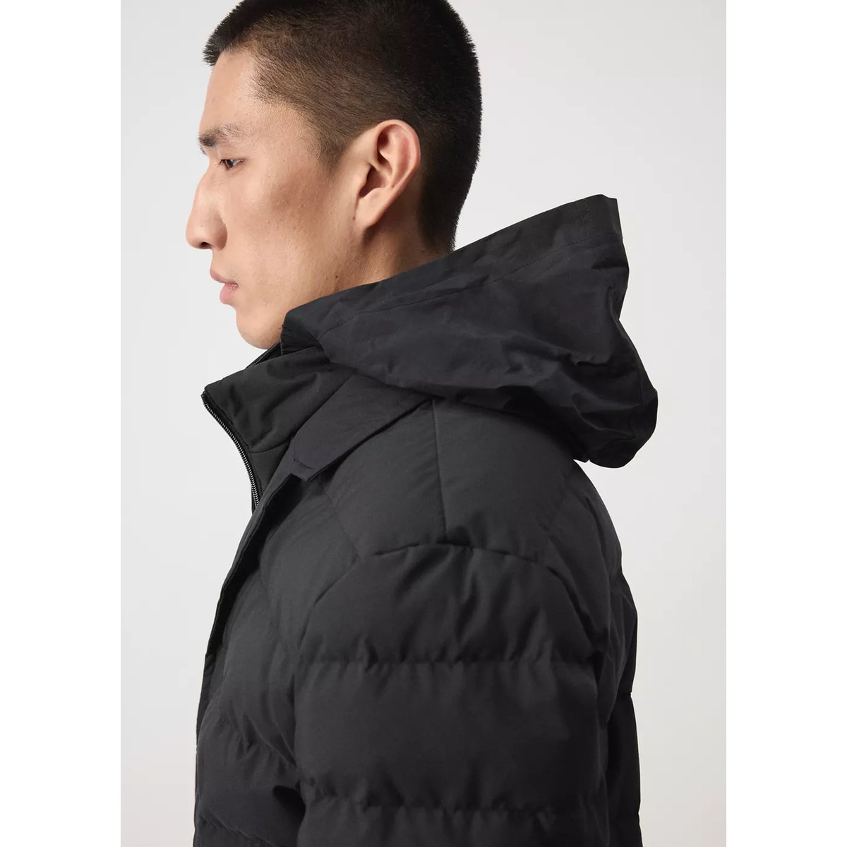 Anorak matelassé résistant à l’eau noir, MANGO MAN