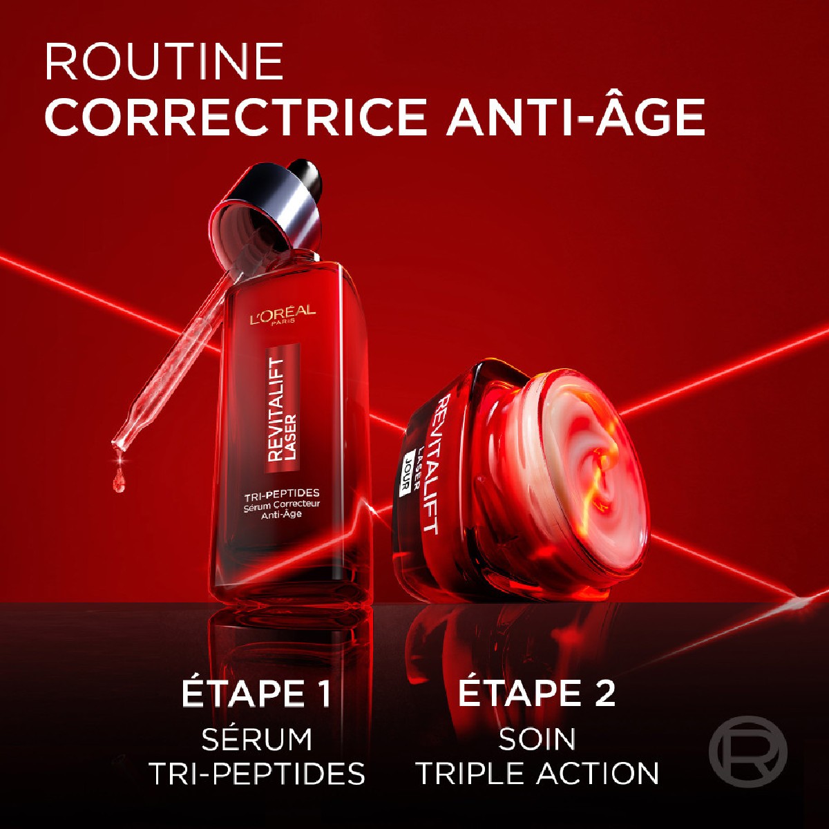 Routine Soin Revitalift Laser Soin Anti-âge 50ml + L'Oréal Paris Revitalift Laser Sérum Correcteur Anti-Âge Tri-Peptides 30ml couleur unique, L'OREAL PARIS