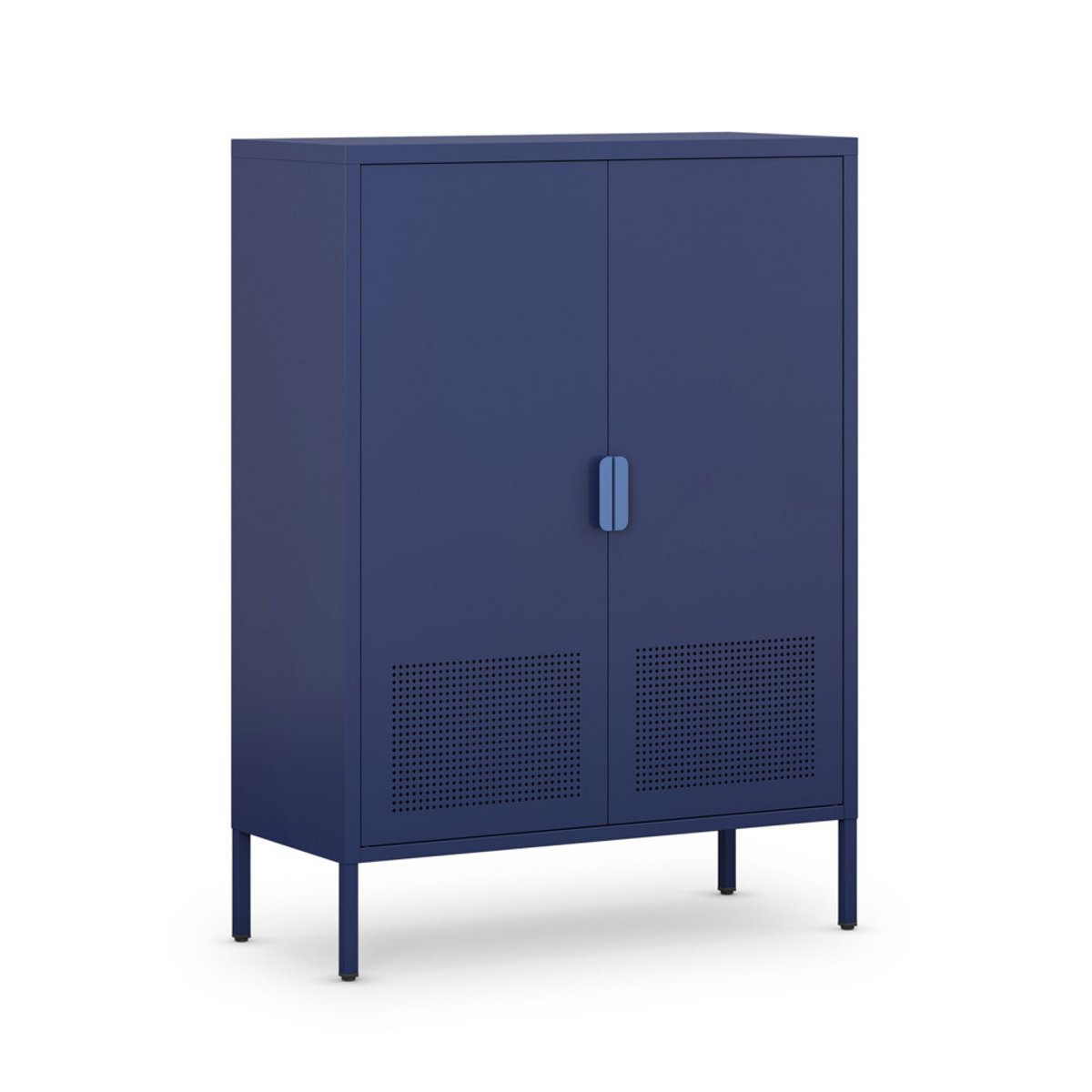 Buffet haut 2 portes en métal H110cm- ADEL bleu, DRAWER