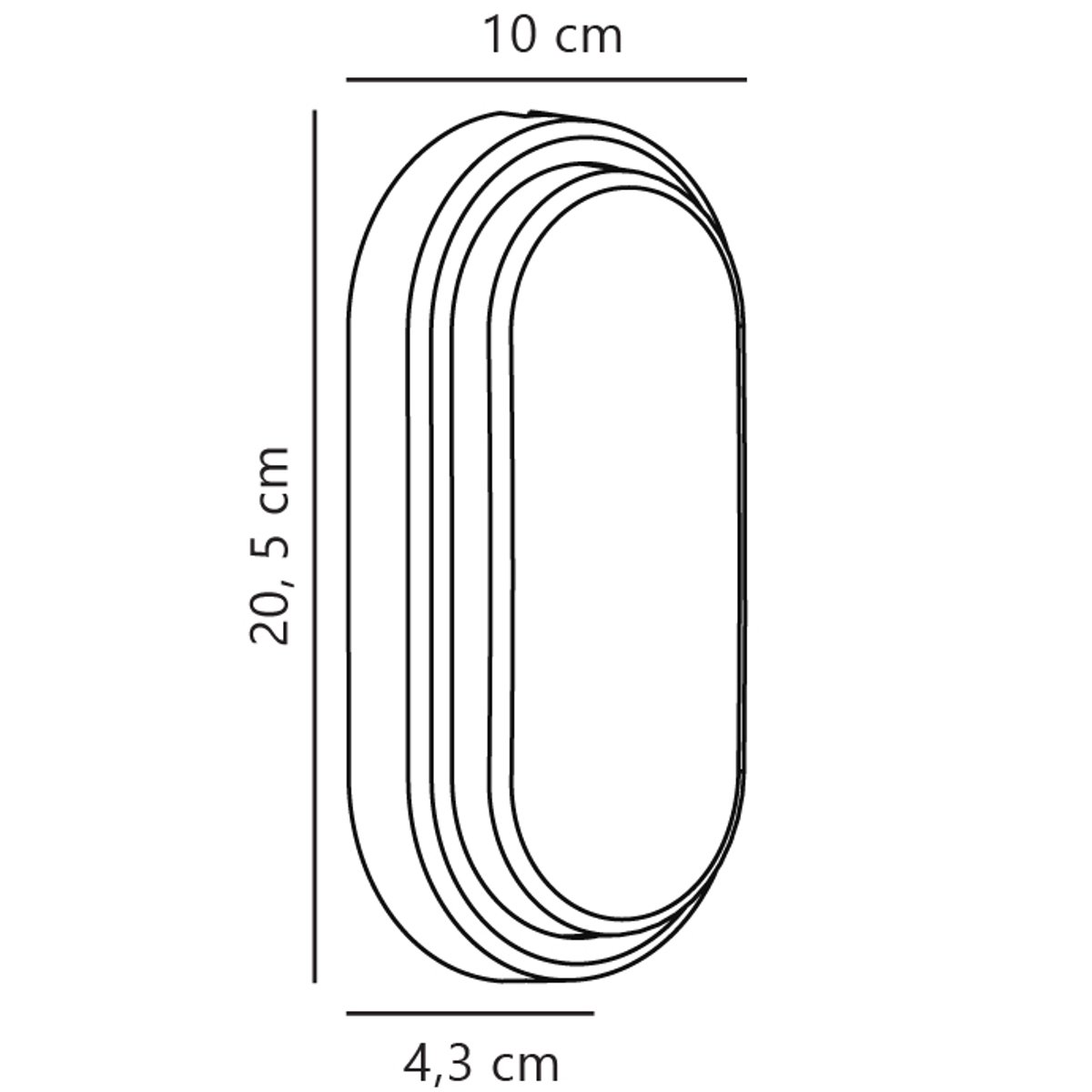 Applique murale extérieure ovale en plastique, CUBA blanc, NORDLUX
