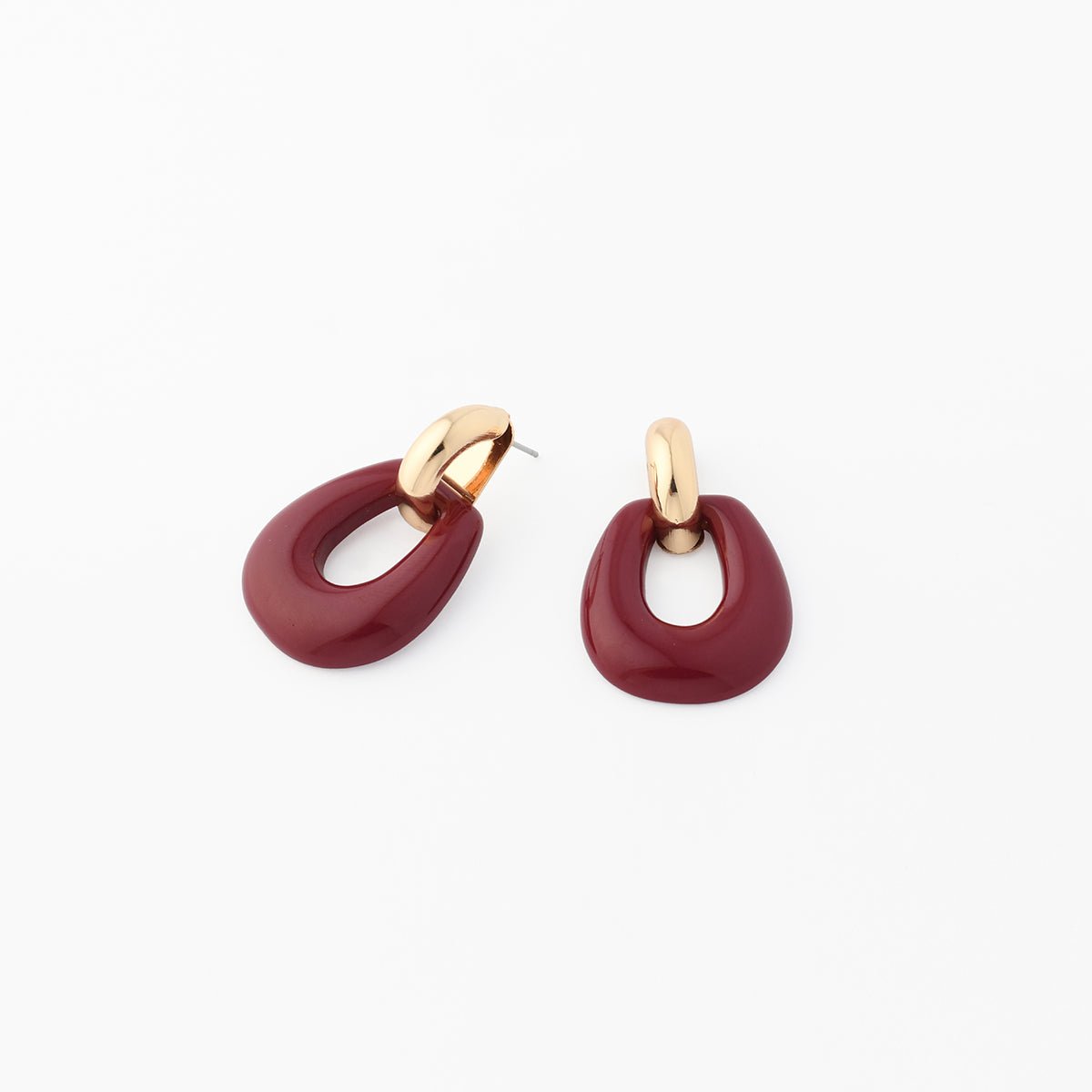 Boucles d'oreilles vintage en résine bordeaux bordeaux, BALABOOSTE