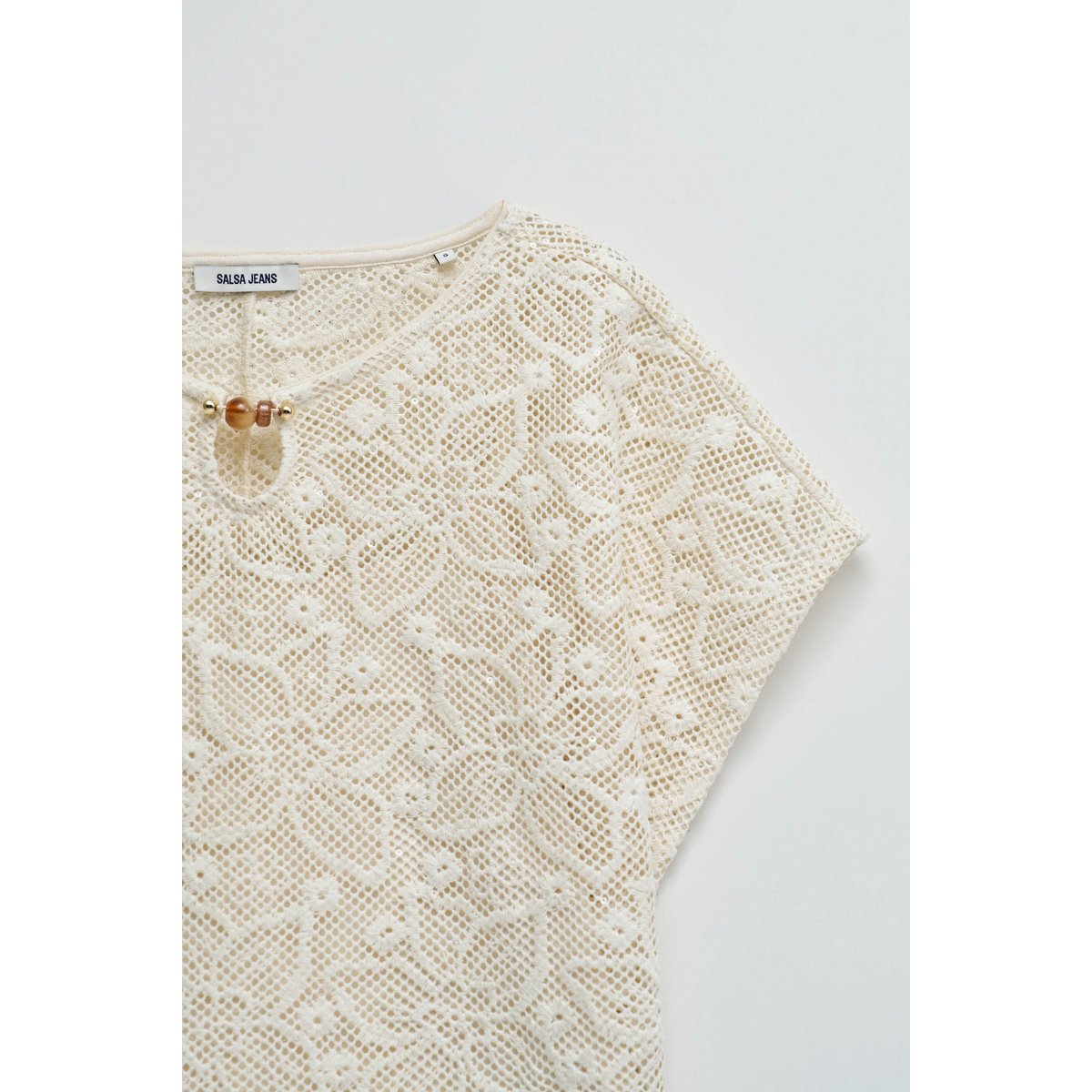 T-SHIRT EN CROCHET beige, SALSA JEANS