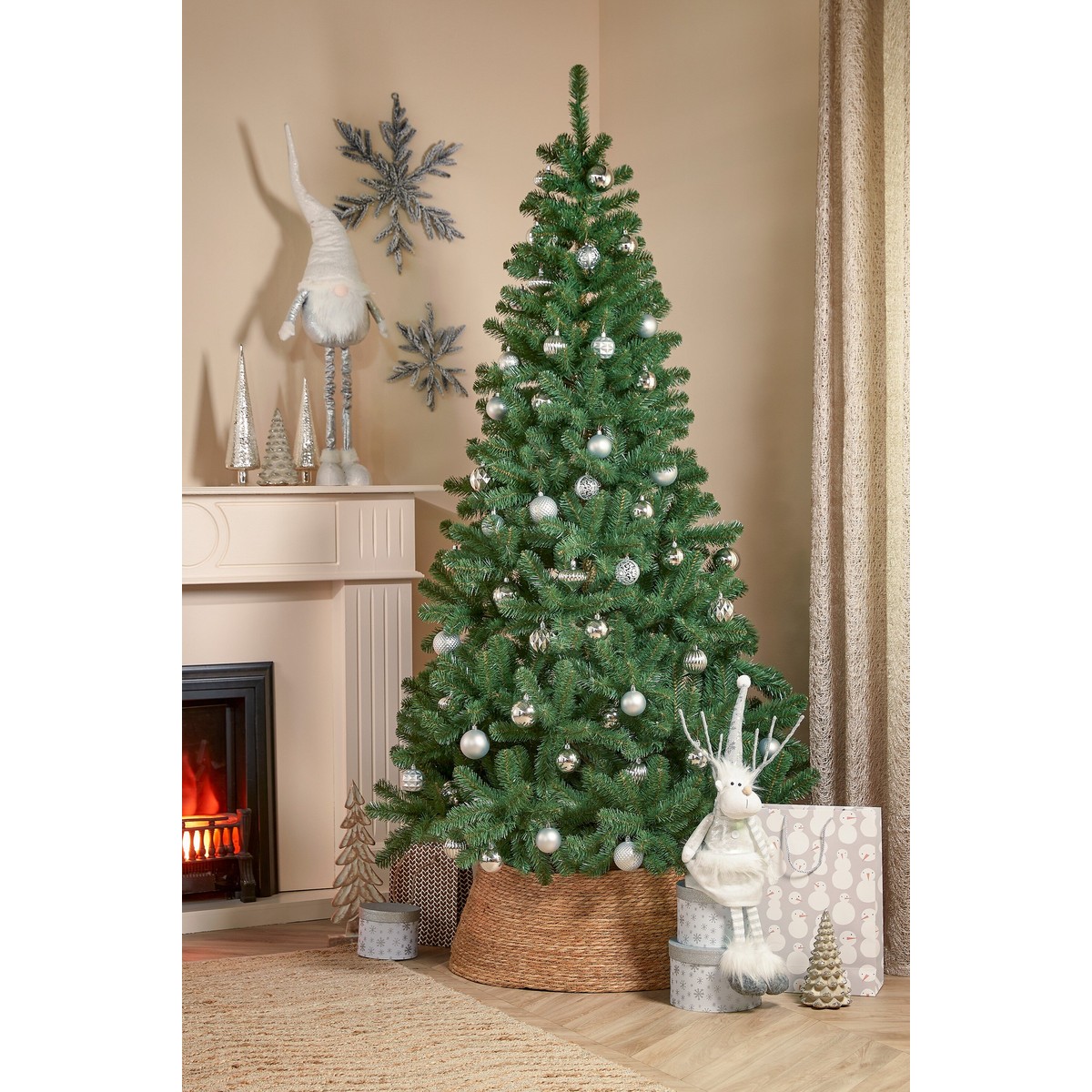 Lot de 60 boules de Noël incassables GLIMMA argent, MICA DECORATIONS