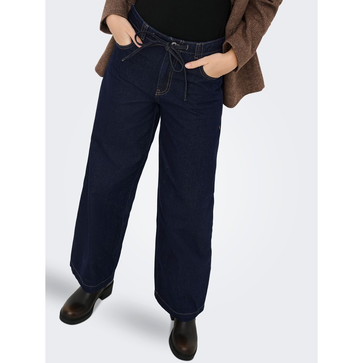 Jean À Jambe Large dark blue denim, ONLY