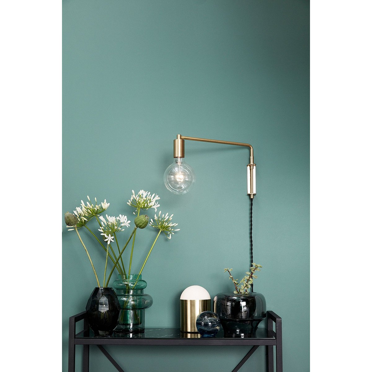 Vase en verre FACET gris, HUBSCH