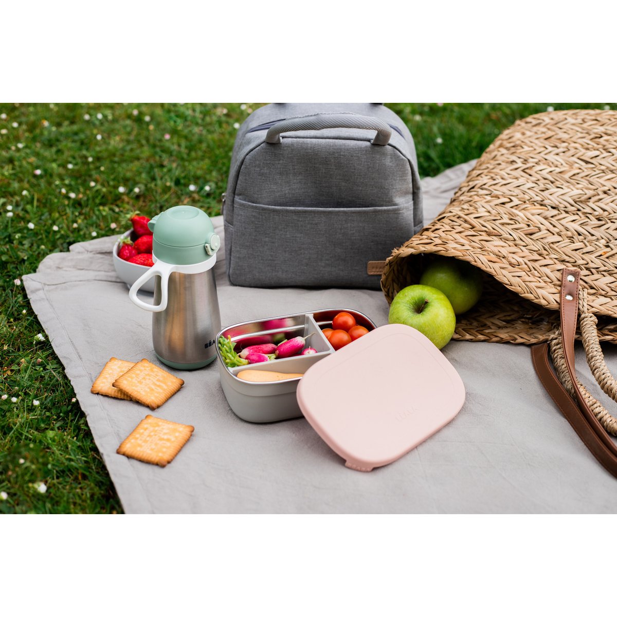 Boîte repas rose, gris, BEABA