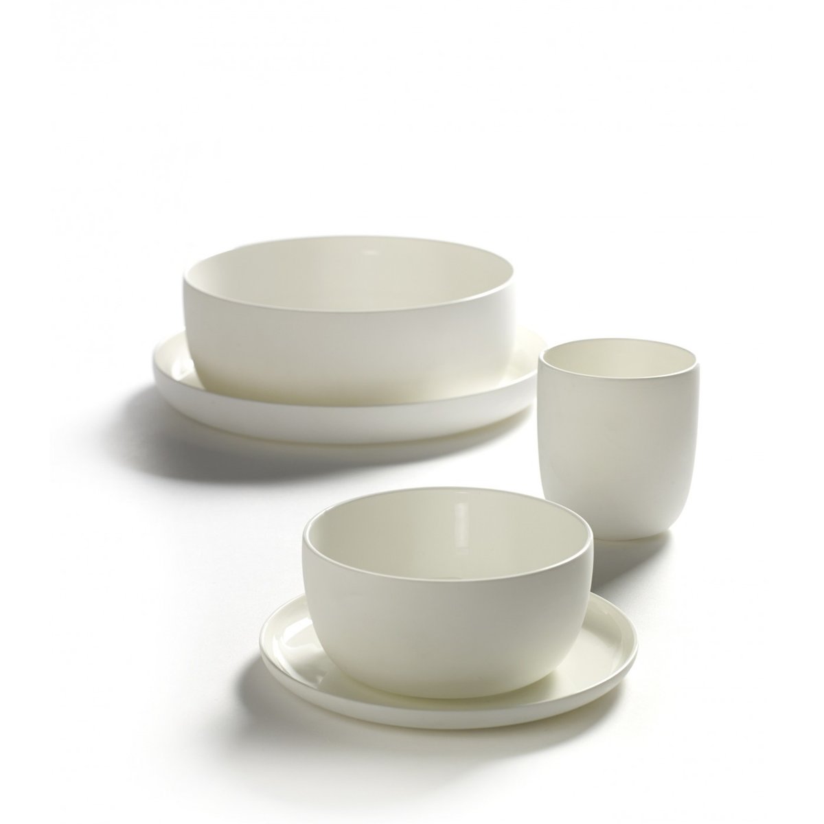 Tasse Blanche à Thé Diam 8 Base blanc mat à l'extérieur et blanc brillant à l'intérieur, SERAX