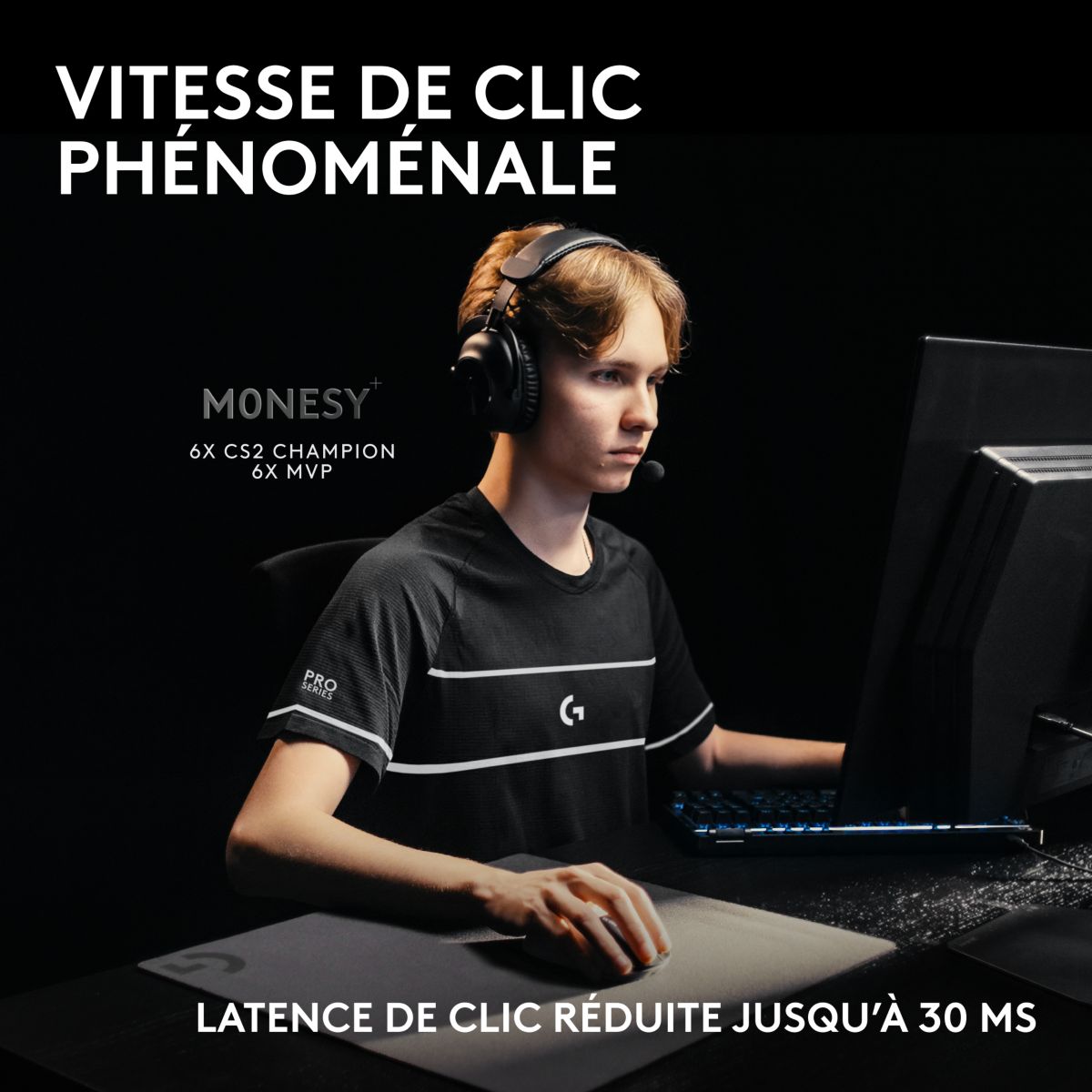 Souris Gamer Sans Fil PRO X2 SUPERSTRIKE LUNAR ECLIPSE couleur unique, LOGITECH