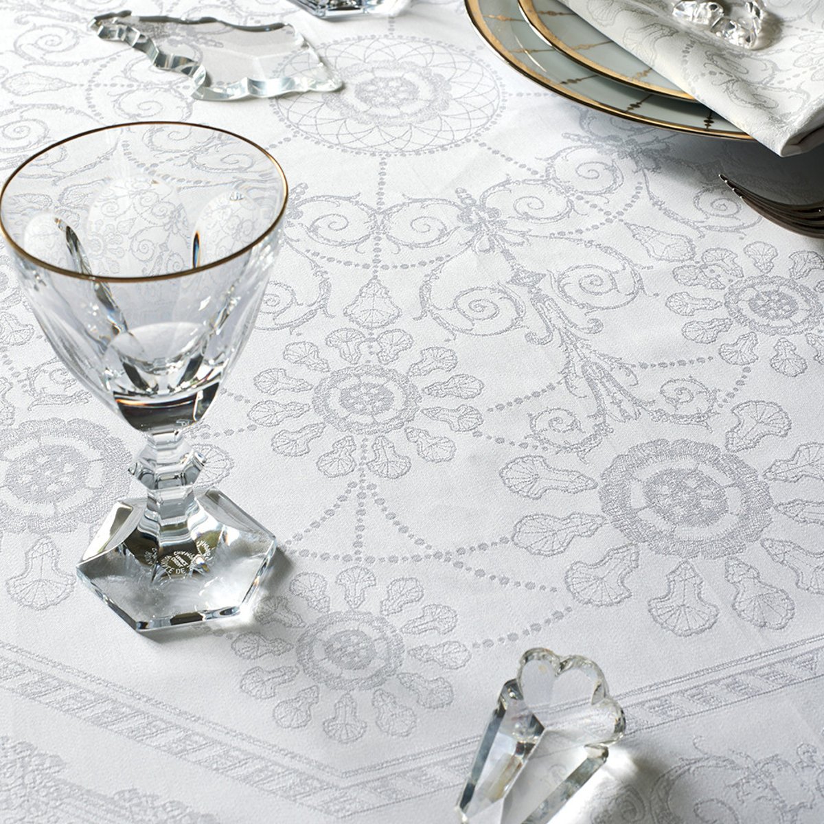 Nappe coton mélangé antitache GALERIE DES GLACES vermeil, GARNIER THIEBAUT