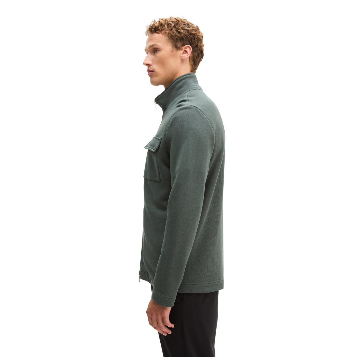 Veste en molleton coupe classique en pur coton biologique gris, MARC O'POLO
